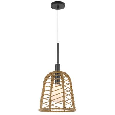 PARKTON 60W METAL PENDANT WITH BURLAP ROPED SHADE Pendant Cal Lighting