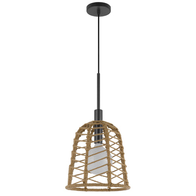 PARKTON 60W METAL PENDANT WITH BURLAP ROPED SHADE Pendant Cal Lighting