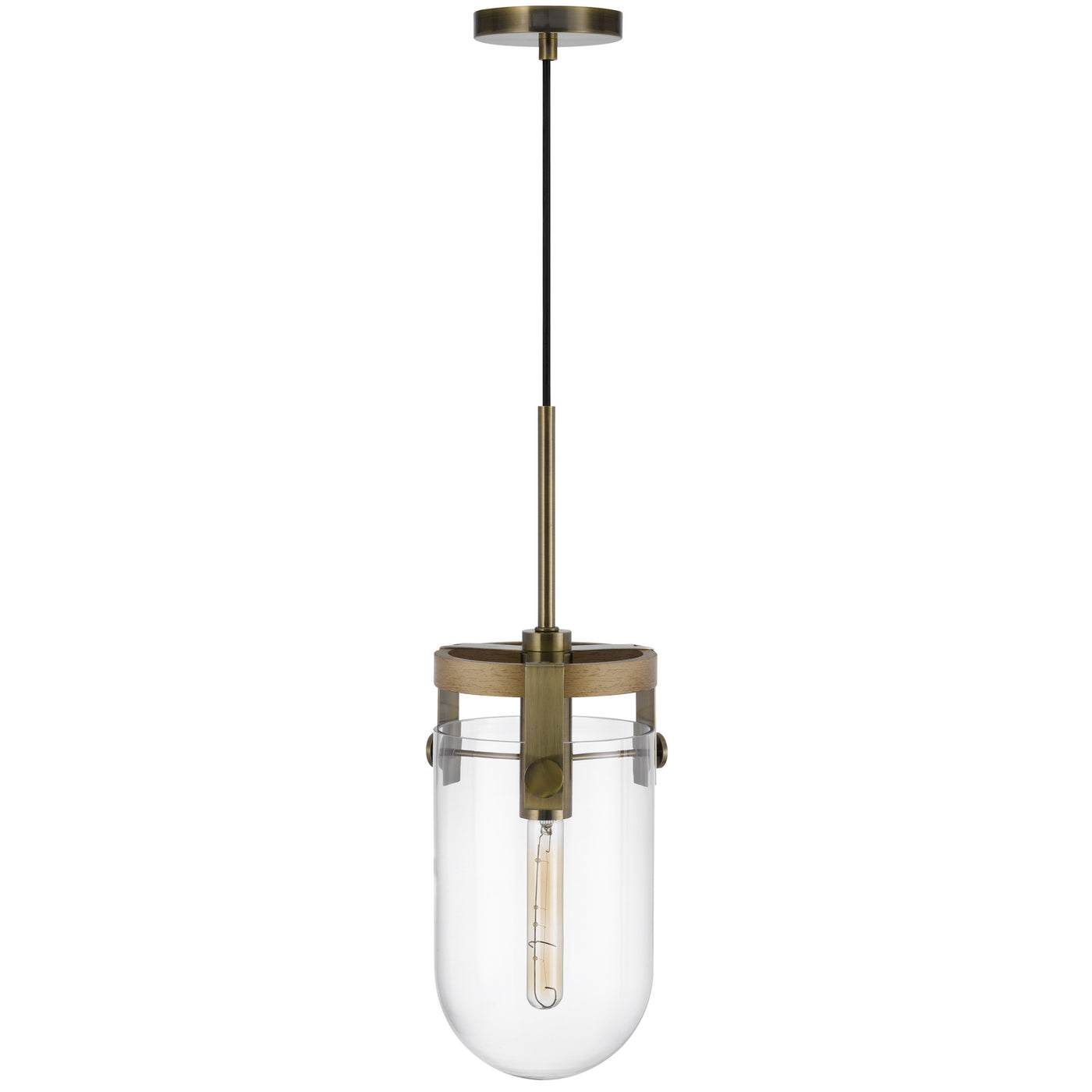 STOVALL 60W METAL/GLASS/BIRCH WOOD PENDANT LIGHT Pendant Cal Lighting