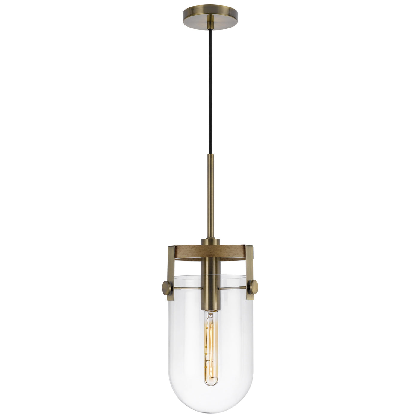 STOVALL 60W METAL/GLASS/BIRCH WOOD PENDANT LIGHT Pendant Cal Lighting