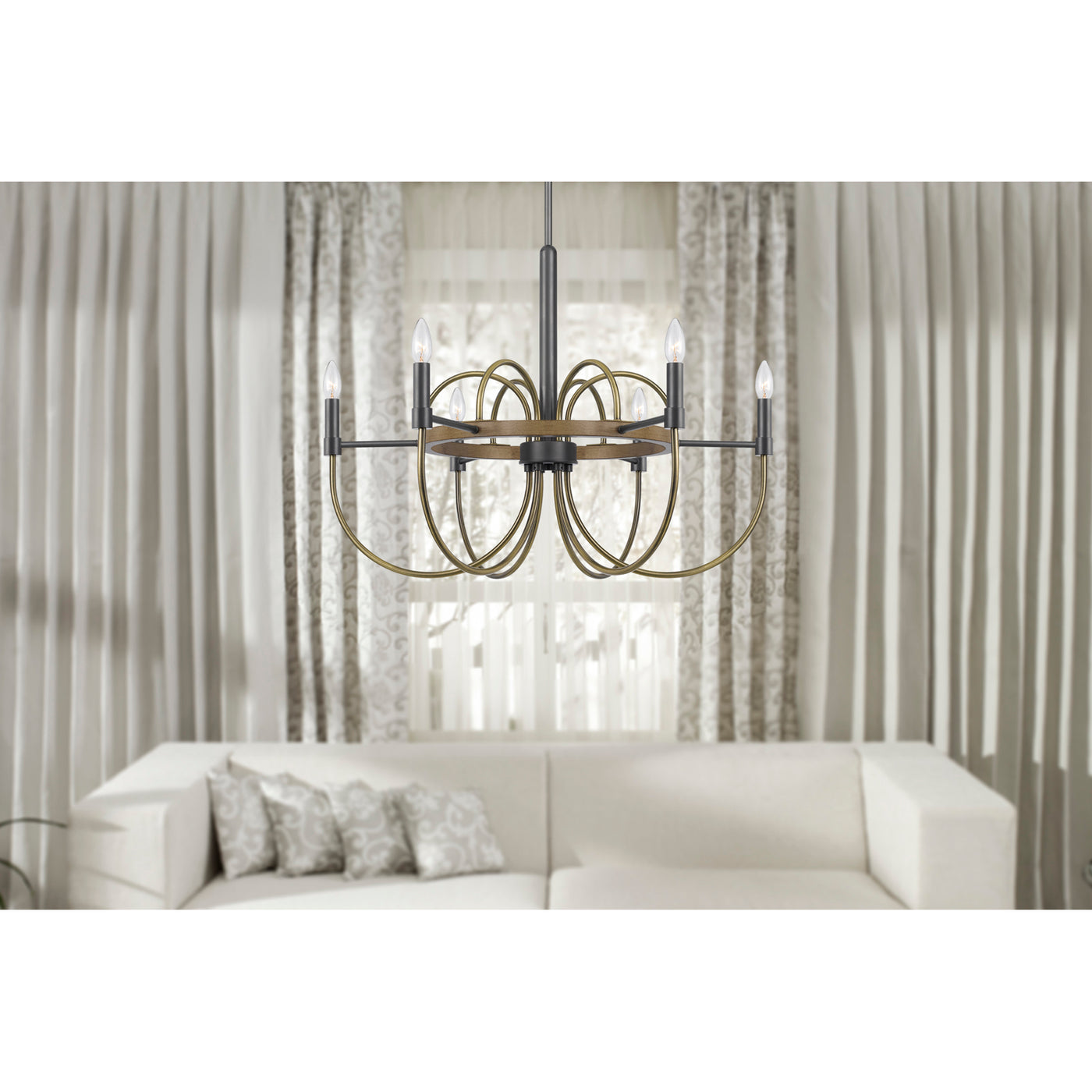 SEAGROVE 60W X 6 METAL CHANDELIER Chandelier Cal Lighting