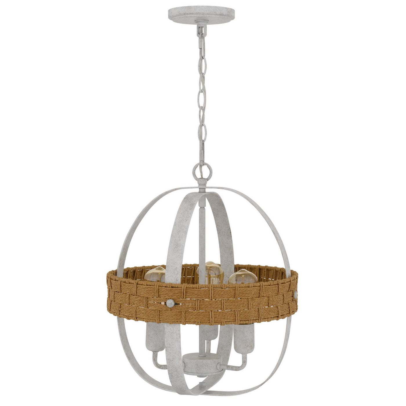 60W X 3 BARTON METAL CHANDELIER WITH RATTAN DESIGN Chandelier Cal Lighting