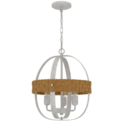 60W X 3 BARTON METAL CHANDELIER WITH RATTAN DESIGN Chandelier Cal Lighting