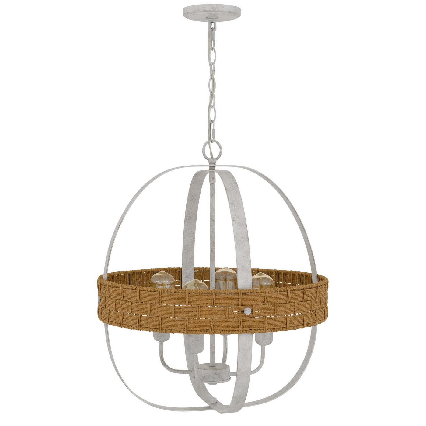 60W X 4 BARTON METAL CHANDELIER WITH RATTAN DESIGN Chandelier Cal Lighting