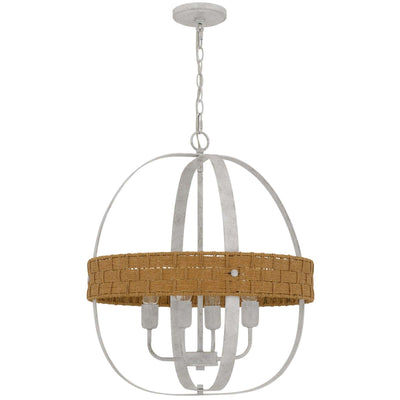 60W X 4 BARTON METAL CHANDELIER WITH RATTAN DESIGN Chandelier Cal Lighting