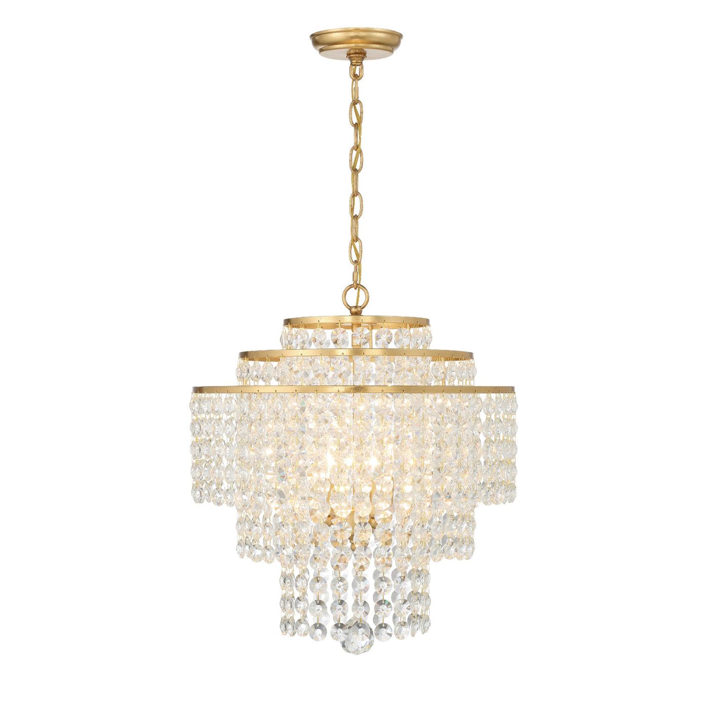 Gabrielle 4 Light Antique Gold Chandelier Chandelier Crystorama