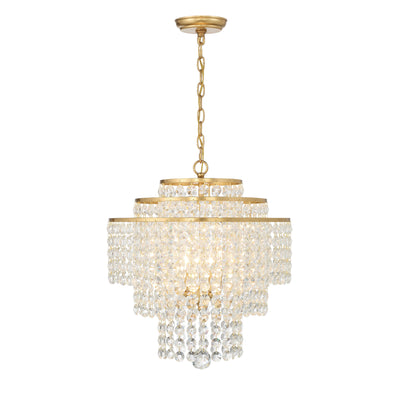 Gabrielle 4 Light Antique Gold Chandelier Chandelier Crystorama