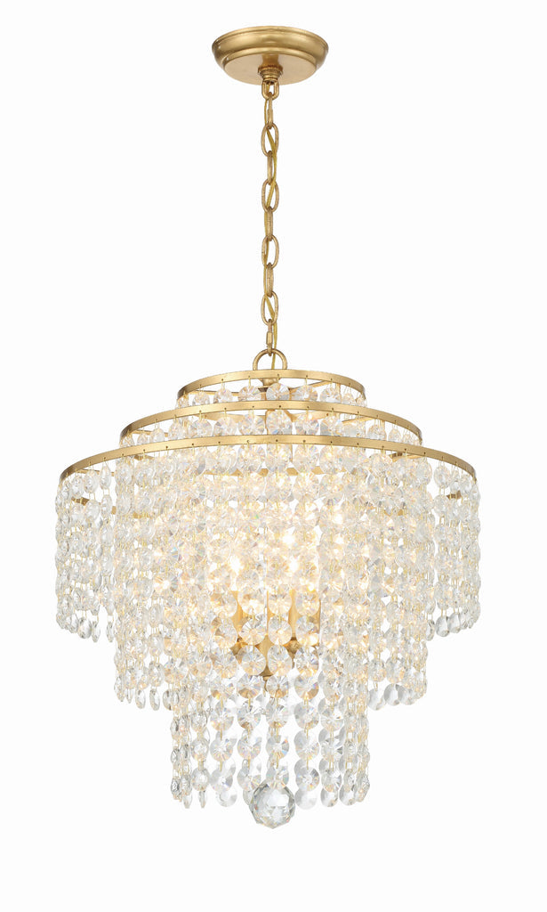 Gabrielle 4 Light Antique Gold Chandelier Chandelier Crystorama