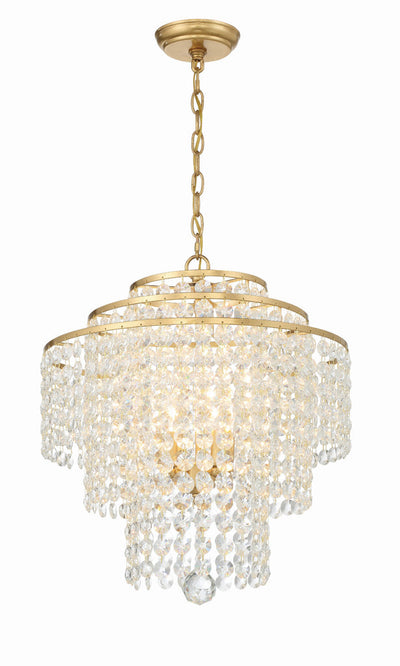 Gabrielle 4 Light Antique Gold Chandelier Chandelier Crystorama