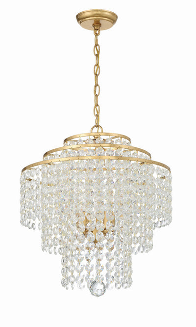 Gabrielle 4 Light Antique Gold Chandelier Chandelier Crystorama