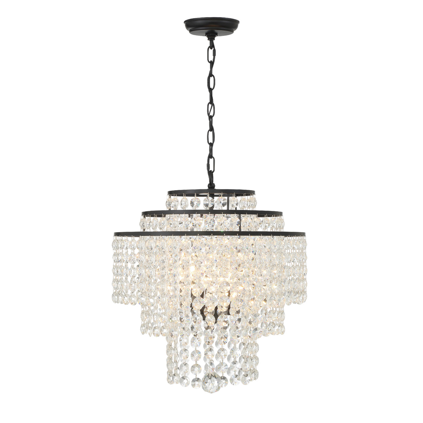 Gabrielle 4 Light Matte Black Chandelier Chandelier Crystorama