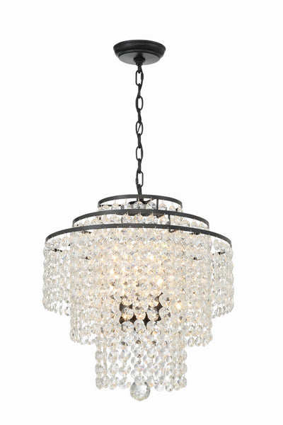 Gabrielle 4 Light Matte Black Chandelier Chandelier Crystorama