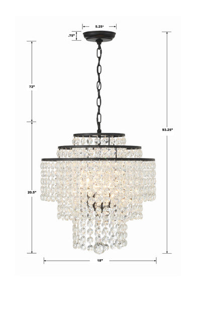 Gabrielle 4 Light Matte Black Chandelier Chandelier Crystorama