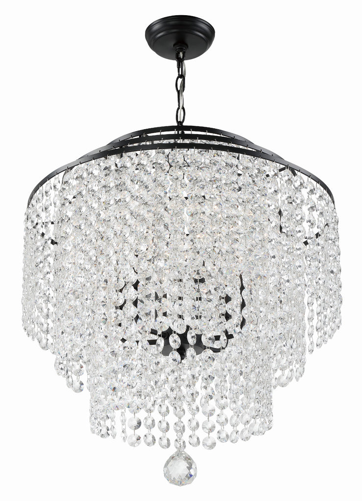 Gabrielle 6 Light Matte Black Chandelier Chandelier Crystorama