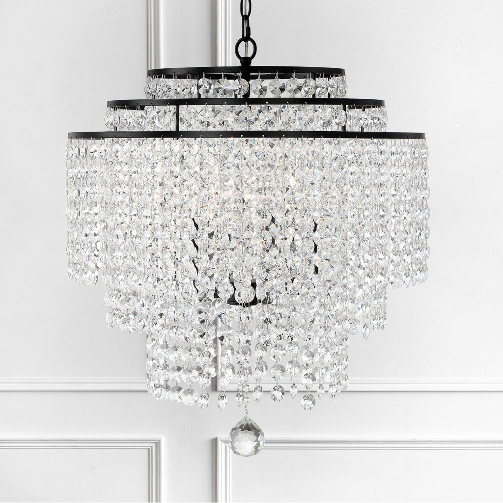 Gabrielle 6 Light Matte Black Chandelier Chandelier Crystorama