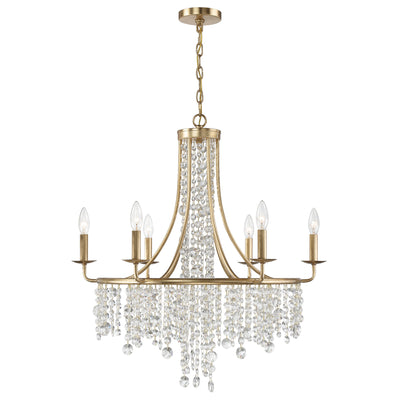 Gabrielle 6 Light Antique Gold Chandelier Chandelier Crystorama