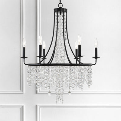 Gabrielle 6 Light Matte Black Chandelier Chandelier Crystorama