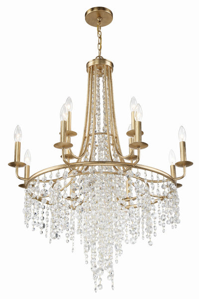 Gabrielle 12 Light Antique Gold Chandelier Chandelier Crystorama