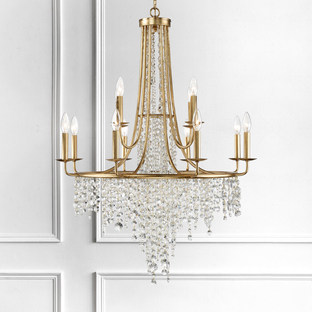 Gabrielle 12 Light Antique Gold Chandelier Chandelier Crystorama