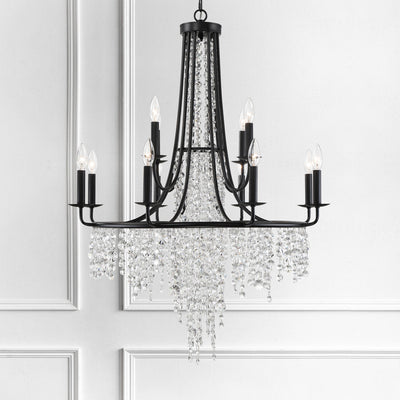 Gabrielle 12 Light Matte Black Chandelier Chandelier Crystorama