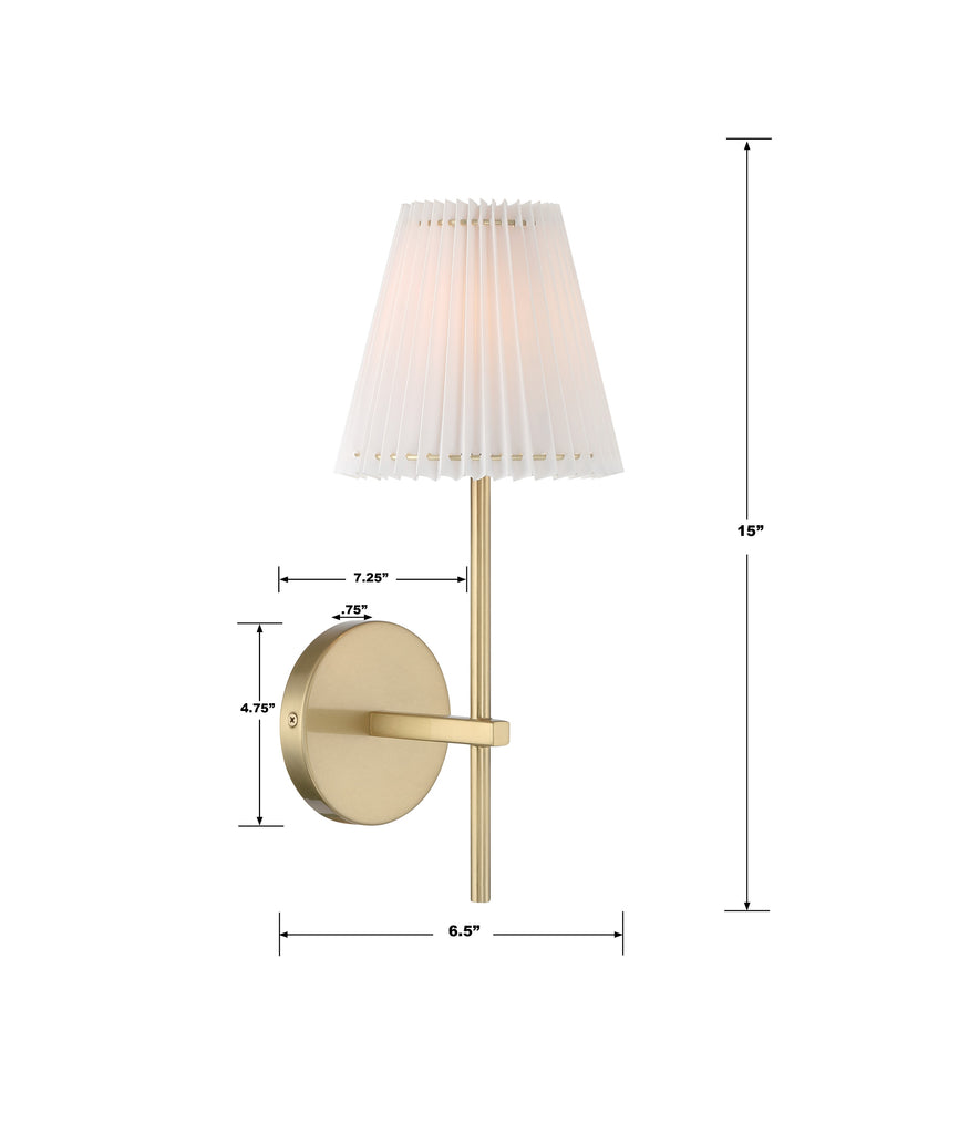 Gamma 1 Light Aged Brass Sconce Wall Sconce Crystorama