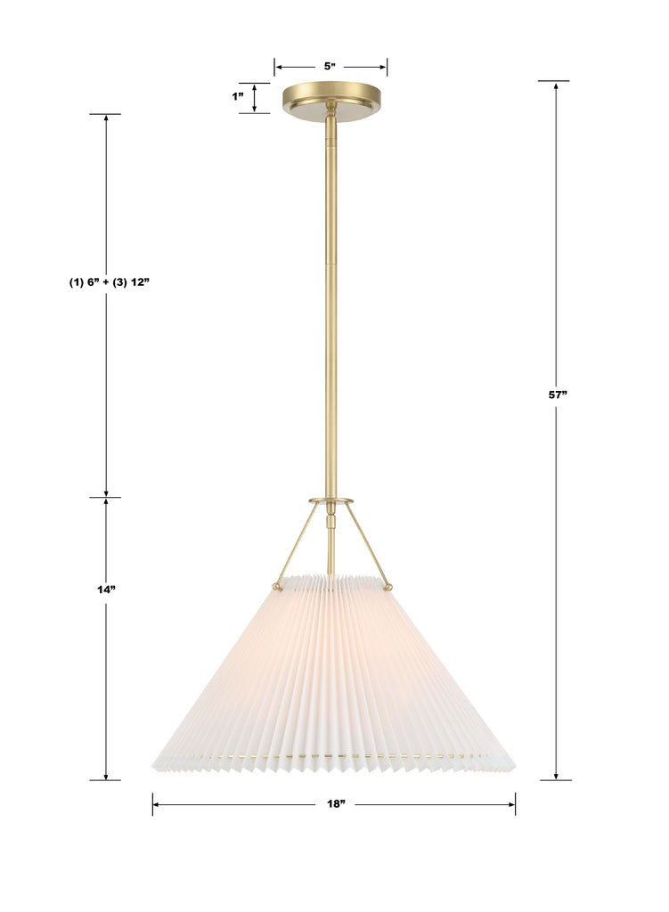 Gamma 1 Light Aged Brass Chandelier Chandelier Crystorama