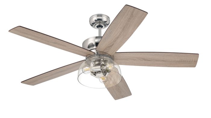 52" Gibson in Polished Nickel w/ Driftwood/Greywood Blades Ceiling Fan CRAFTMADE