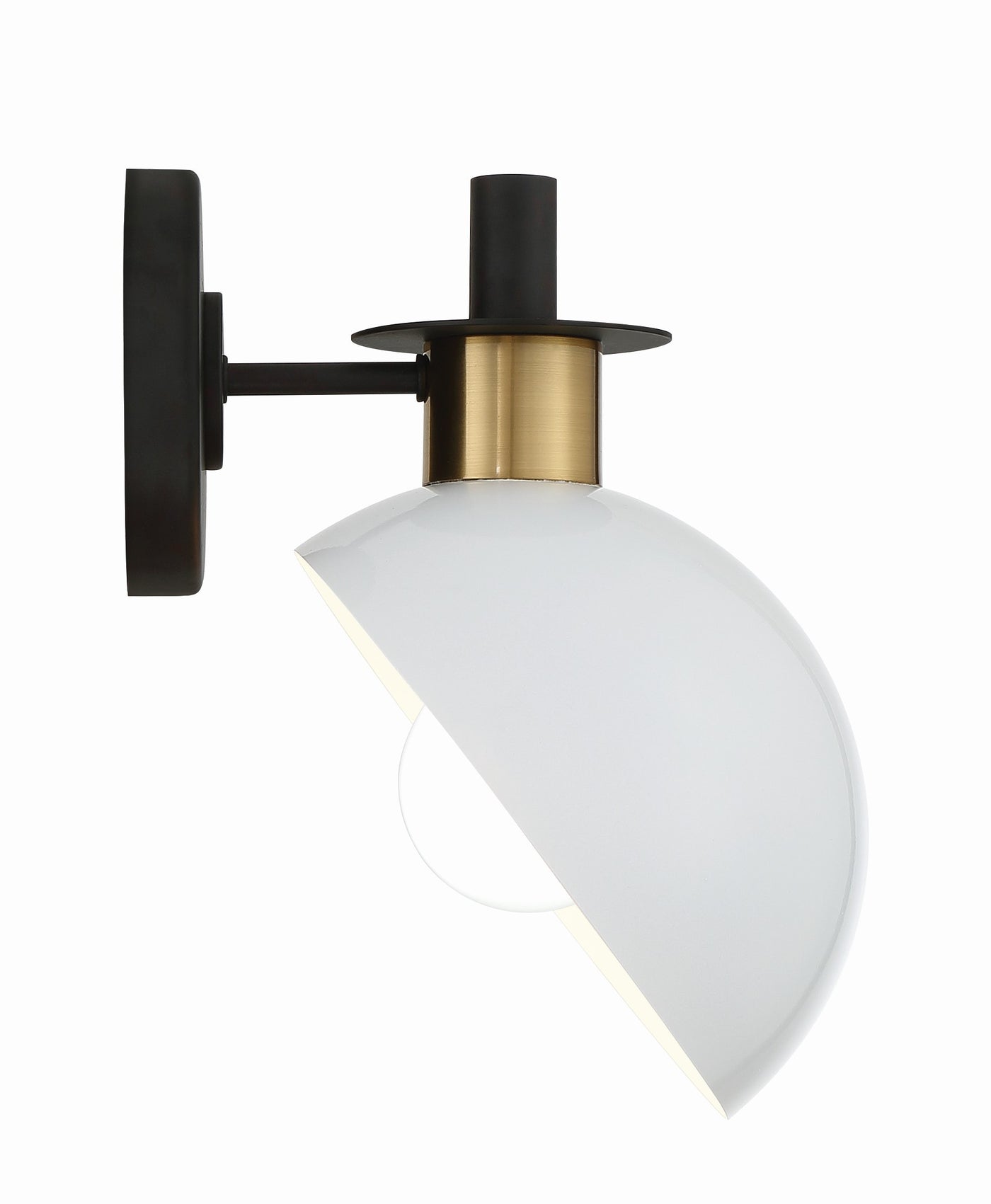 Gigi 1 Light Black + Aged Brass Sconce Wall Sconce Crystorama