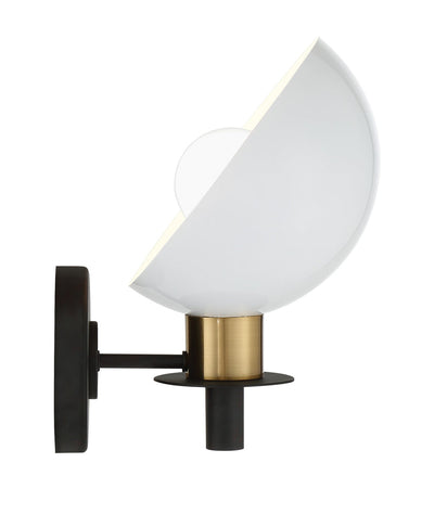 Gigi 1 Light Black + Aged Brass Sconce Wall Sconce Crystorama