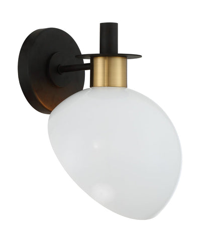 Gigi 1 Light Black + Aged Brass Sconce Wall Sconce Crystorama