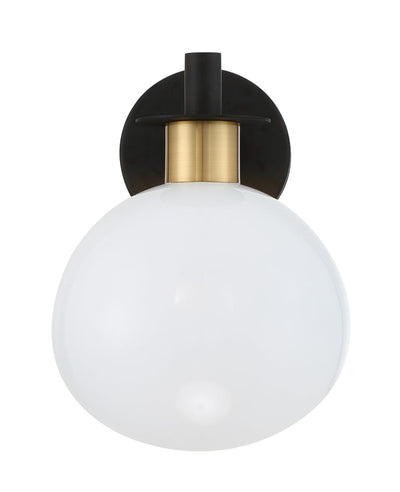 Gigi 1 Light Black + Aged Brass Sconce Wall Sconce Crystorama