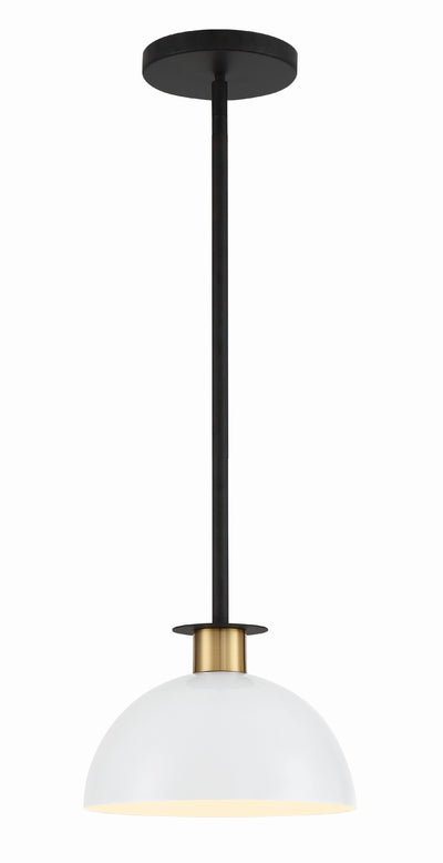 Gigi 1 Light Black + Aged Brass Mini Pendant Pendant Crystorama