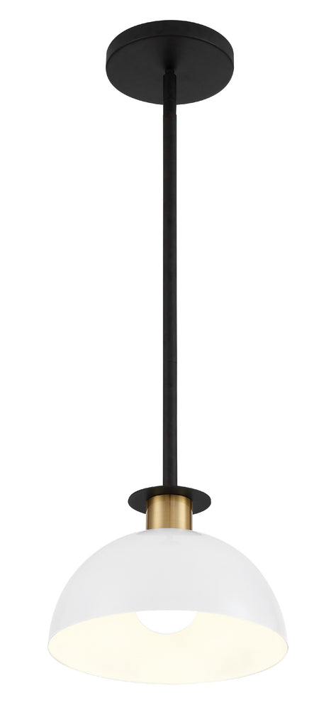 Gigi 1 Light Black + Aged Brass Mini Pendant Pendant Crystorama