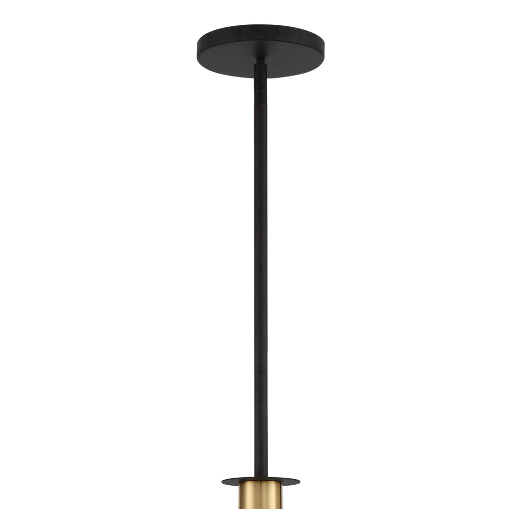 Gigi 1 Light Black + Aged Brass Mini Pendant Pendant Crystorama