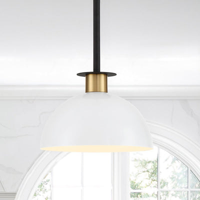 Gigi 1 Light Black + Aged Brass Mini Pendant Pendant Crystorama