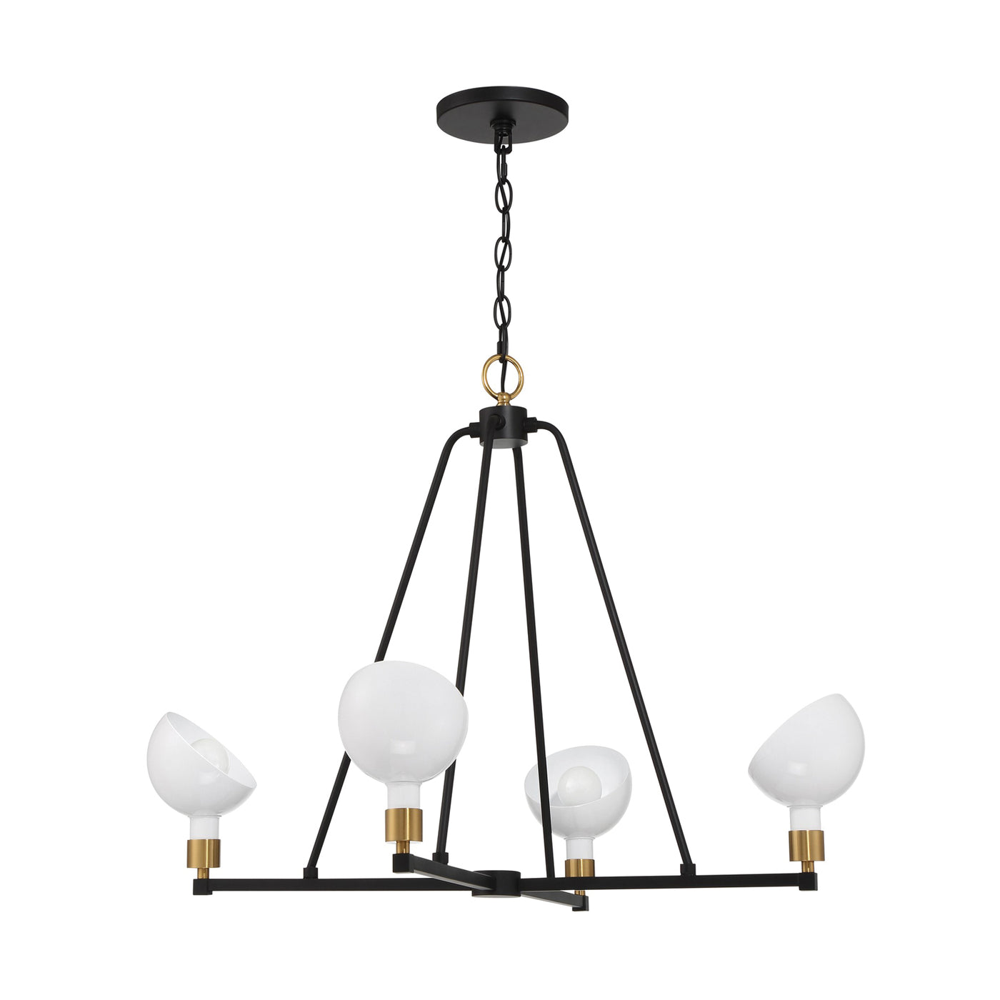 Gigi 4 Light Black + Aged Brass Chandelier Chandelier Crystorama