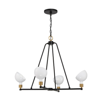 Gigi 4 Light Black + Aged Brass Chandelier Chandelier Crystorama