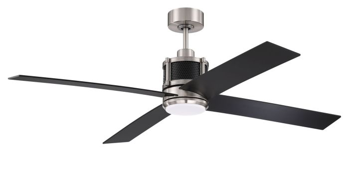 56" Gregory in Brushed Polished Nickel w/ Flat Black/Greywood Blades Ceiling Fan CRAFTMADE