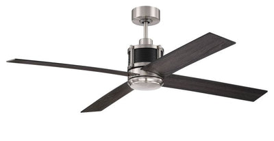 56" Gregory in Brushed Polished Nickel w/ Flat Black/Greywood Blades Ceiling Fan CRAFTMADE