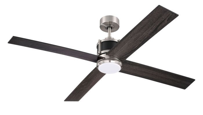 56" Gregory in Brushed Polished Nickel w/ Flat Black/Greywood Blades Ceiling Fan CRAFTMADE