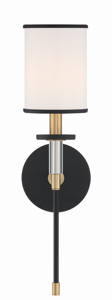 Hatfield 1 Light Black Forged + Vibrant Gold Sconce Wall Sconce Crystorama