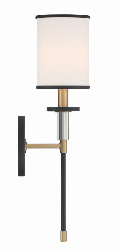 Hatfield 1 Light Black Forged + Vibrant Gold Sconce Wall Sconce Crystorama