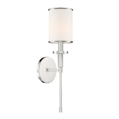 Hatfield 1 Light Polished Nickel Sconce Wall Sconce Crystorama