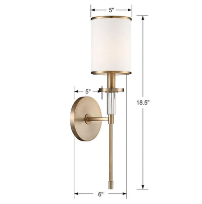 Hatfield 1 Light Vibrant Gold Sconce Wall Sconce Crystorama