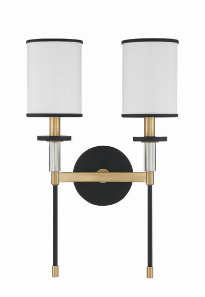 Hatfield 2 Light Black Forged + Vibrant Gold Sconce Wall Sconce Crystorama