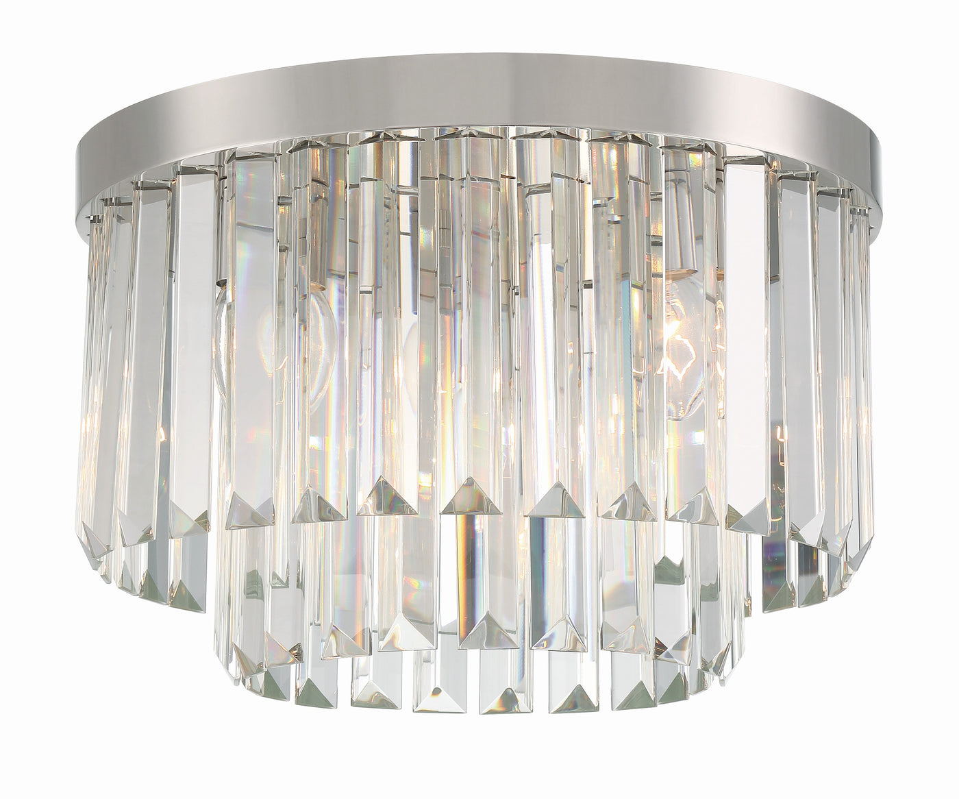 Hayes 4 Light Polished Nickel Flush Mount Semi Flush Crystorama