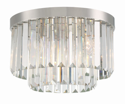 Hayes 4 Light Polished Nickel Flush Mount Semi Flush Crystorama