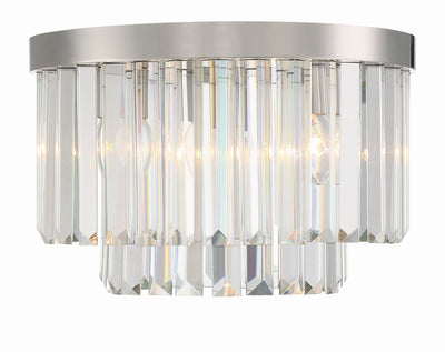 Hayes 4 Light Polished Nickel Flush Mount Semi Flush Crystorama