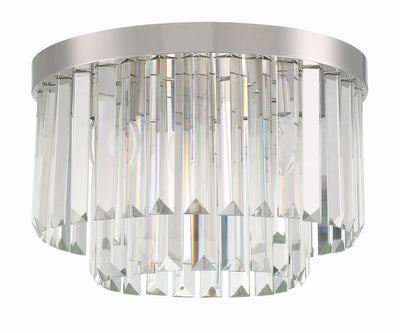 Hayes 4 Light Polished Nickel Flush Mount Semi Flush Crystorama