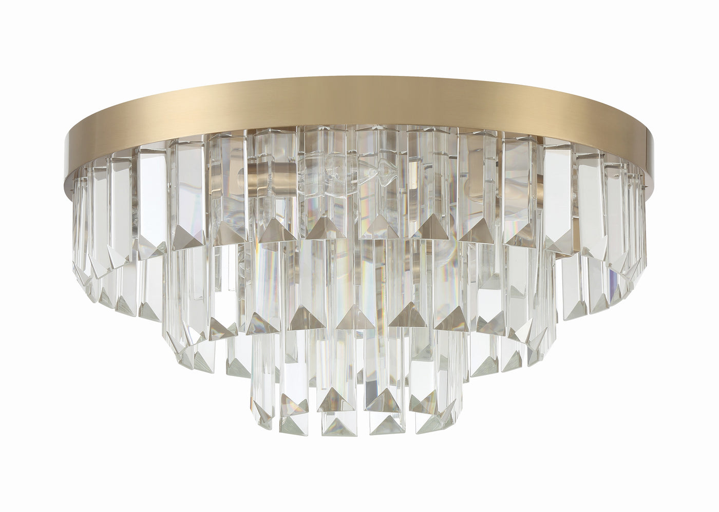 Hayes 8 Light Aged Brass Flush Mount Semi Flush Crystorama